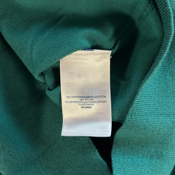 Lands’End dark green fine gauge cotton blend long sleeve button cardigan size LP - Picture 13 of 13